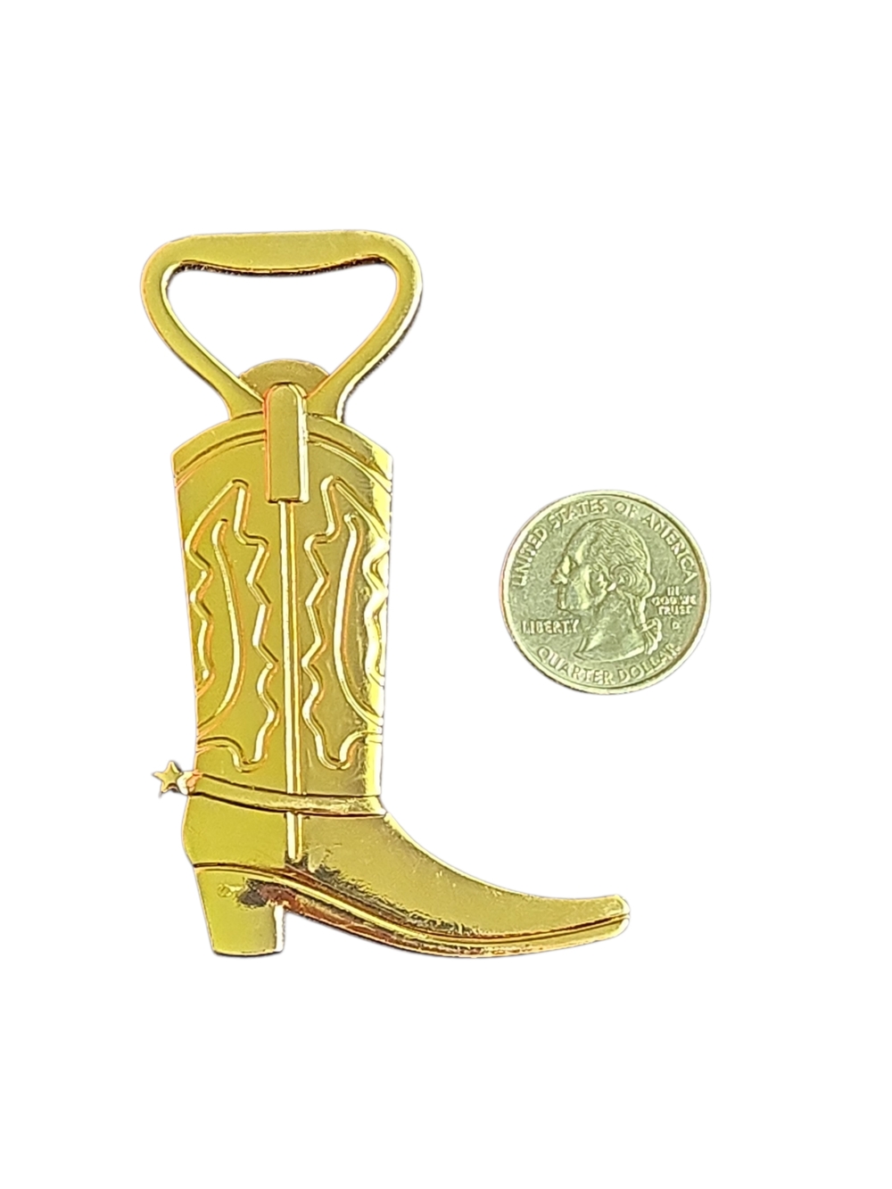New- Gold Western Cowboy Boot Bottle Opener - Picture 2 of 3